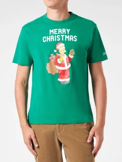 Herren-T-Shirt aus schwerer Baumwolle mit „Homer Simpson Merry Christmas“-Aufdruck | DIE SIMPSONS-SONDERAUSGABE