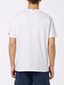 Herren-T-Shirt Austin aus Baumwolle mit Uhrenaufdruck und Stickerei