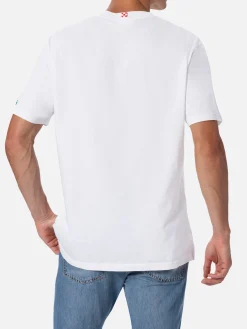 Herren-T-Shirt Austin aus Baumwolle mit Uhrenaufdruck und Stickerei