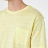 Herren-T-Shirt Ecstasea aus gelbem Leinenjersey mit Tasche