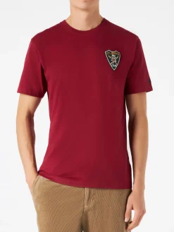 Herren-T-Shirt in Burgunderrot mit Aufdruck