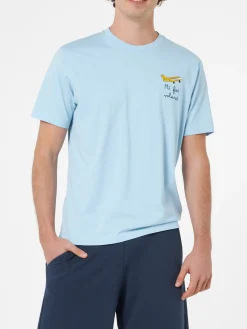 Herren-T-Shirt „Portofino“ aus Baumwolljersey in klassischer Passform mit „Mi fai volare“-Stickerei