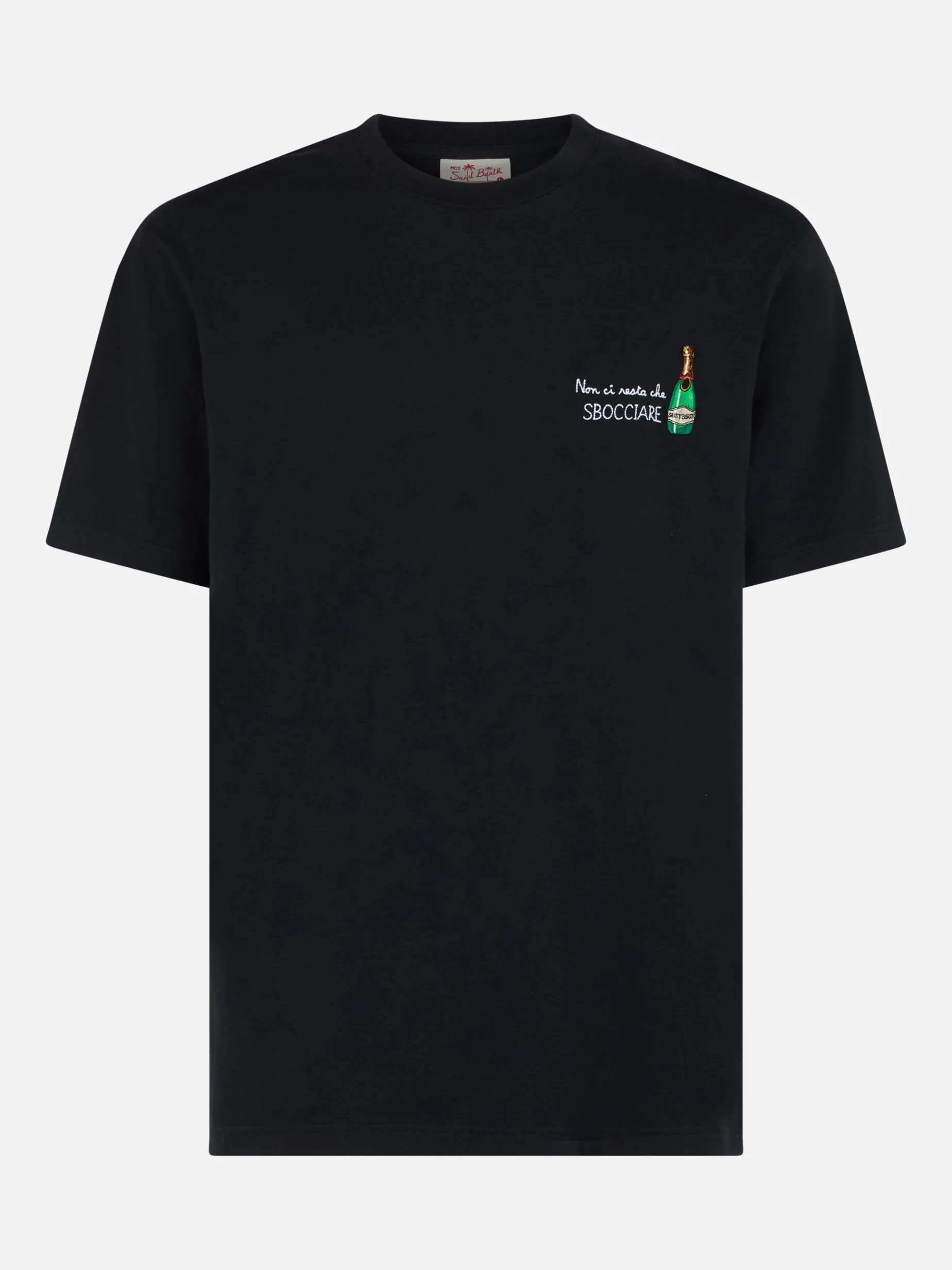 Herren-T-Shirt „Portofino“ aus Baumwolljersey in klassischer Passform mit „Non ci resta che sbocciare“-Stickerei