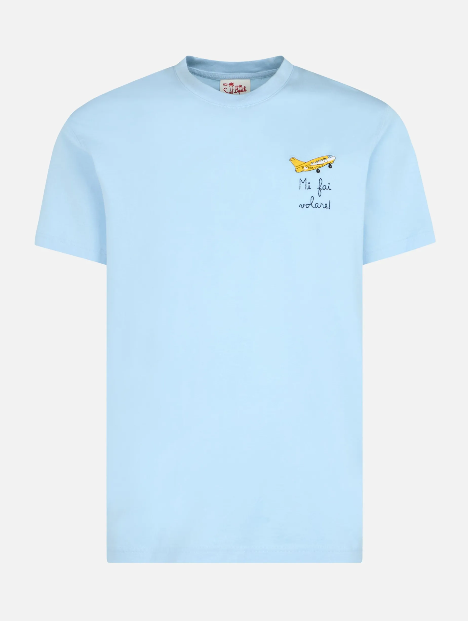 Herren-T-Shirt „Portofino“ aus Baumwolljersey in klassischer Passform mit „Mi fai volare“-Stickerei