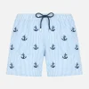 Jungen Seersucker Badeshorts Jean mit Ankerstickerei