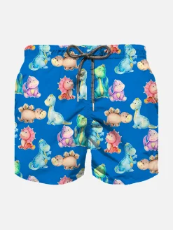 Jungen-Badeshorts aus Baumwolle mit Dinosaurier-Print