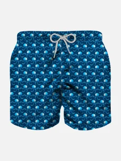 Jungen-Badeshorts aus leichtem Stoff mit Quallen-Print