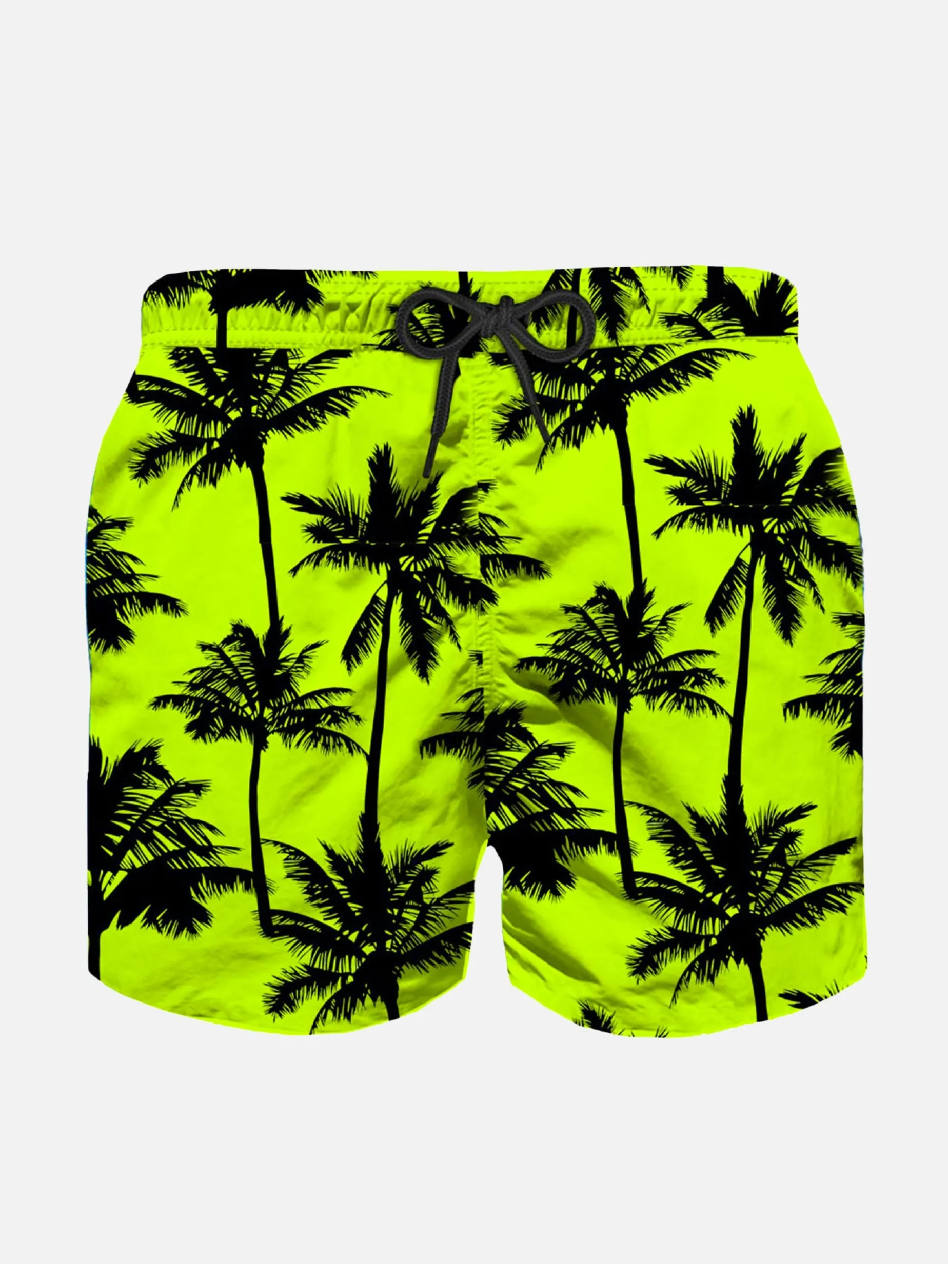 Jungen-Badeshorts aus leichtem Stoff mit Palmen-Allover-Print
