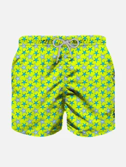 Jungen-Badeshorts aus leichtem Stoff mit Seestern-Print