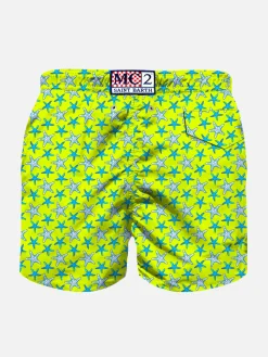 Jungen-Badeshorts aus leichtem Stoff mit Seestern-Print