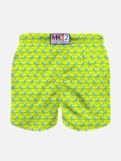 Jungen-Badeshorts aus leichtem Stoff mit Qualle-Print