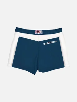 Jungen-Badeshorts mit Bändern und Aufnäher