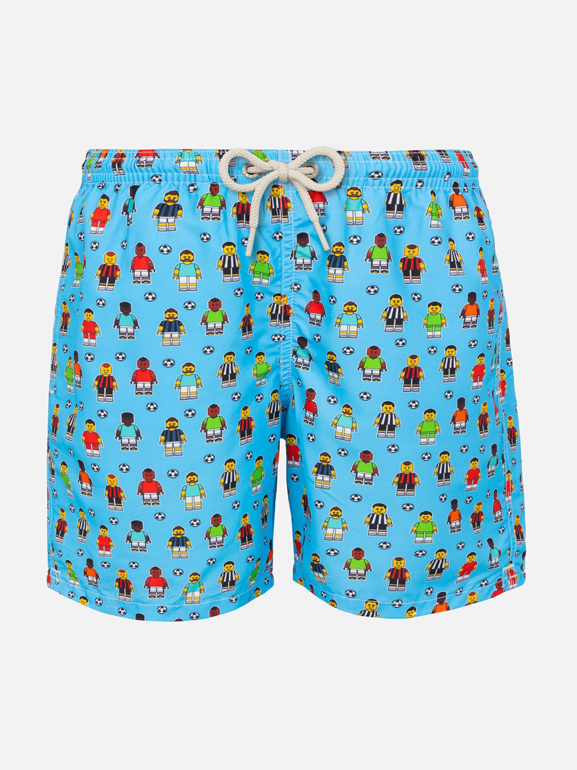 Jungen-Badeshorts mit Fußballspieler-Aufdruck