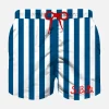 Jungen-Badeshorts mit marineblauen Streifen