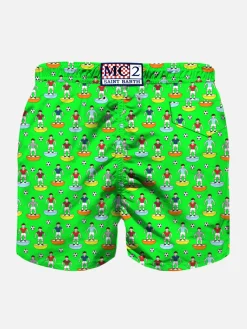 Jungen-Badeshorts mit mehrfarbigen Fußballspielern