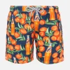Jungen-Badeshorts mit Orangen-Print