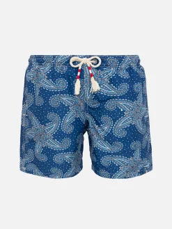Jungen-Badeshorts mit Paisley-Print