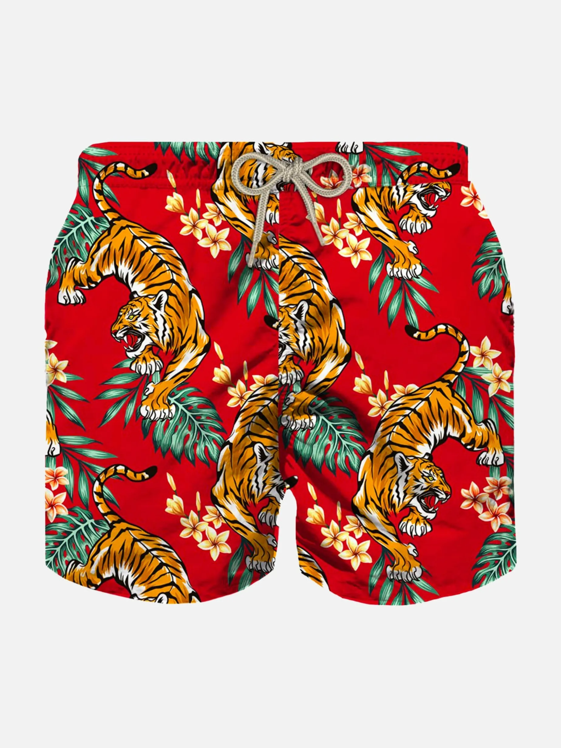 Jungen-Badeshorts mit Tiger-Print
