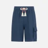 Jungen-Bermudashorts aus marineblauem Leinen