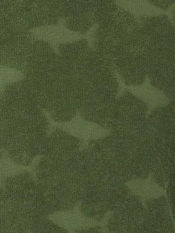 Jungen-Militär-T-Shirt Gary aus Frottee mit Hai-Prägung