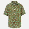 Jungen-Musselin-Baumwollhemd Sharouk mit Krabben-Print