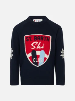 Jungenpullover mit Rundhalsausschnitt und St. Barth Ski Club-Aufdruck