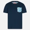 Jungen-T-Shirt aus Baumwolle mit Tasche mit Hai-Aufdruck