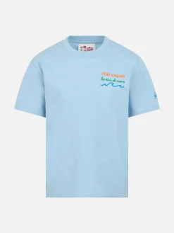 Jungen-T-Shirt aus Baumwolljersey Portofino Jr mit Stai calmo lo dici al mare-Stickerei