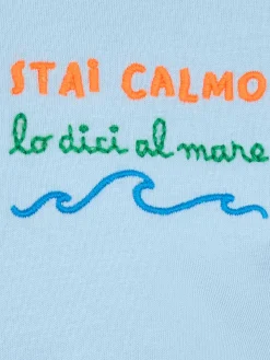 Jungen-T-Shirt aus Baumwolljersey Portofino Jr mit Stai calmo lo dici al mare-Stickerei