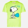 Jungen-T-Shirt aus fluogelber Baumwolle mit Snoopy Padel-Aufdruck | SNOOPY – PEANUTS™ SONDEREDITION