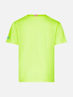 Jungen-T-Shirt aus fluogelber Baumwolle mit Snoopy Padel-Aufdruck | SNOOPY – PEANUTS™ SONDEREDITION