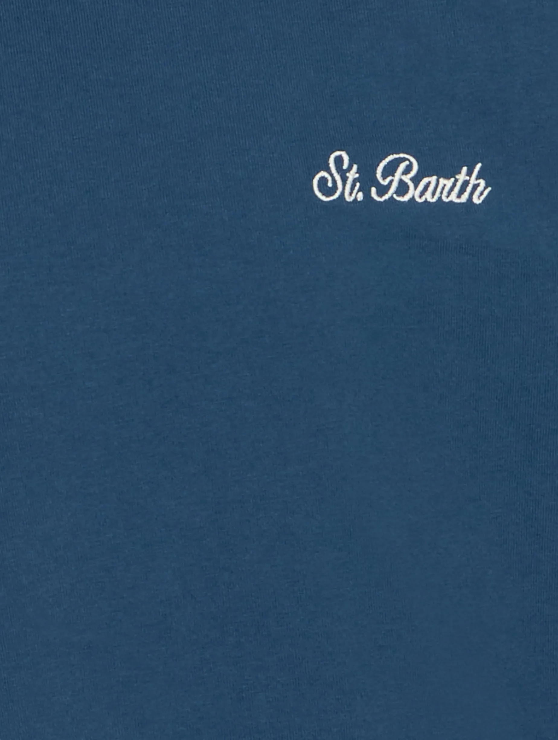 Jungen-T-Shirt aus marineblauem Baumwolljersey „Dover“ mit St. Barth-Stickerei