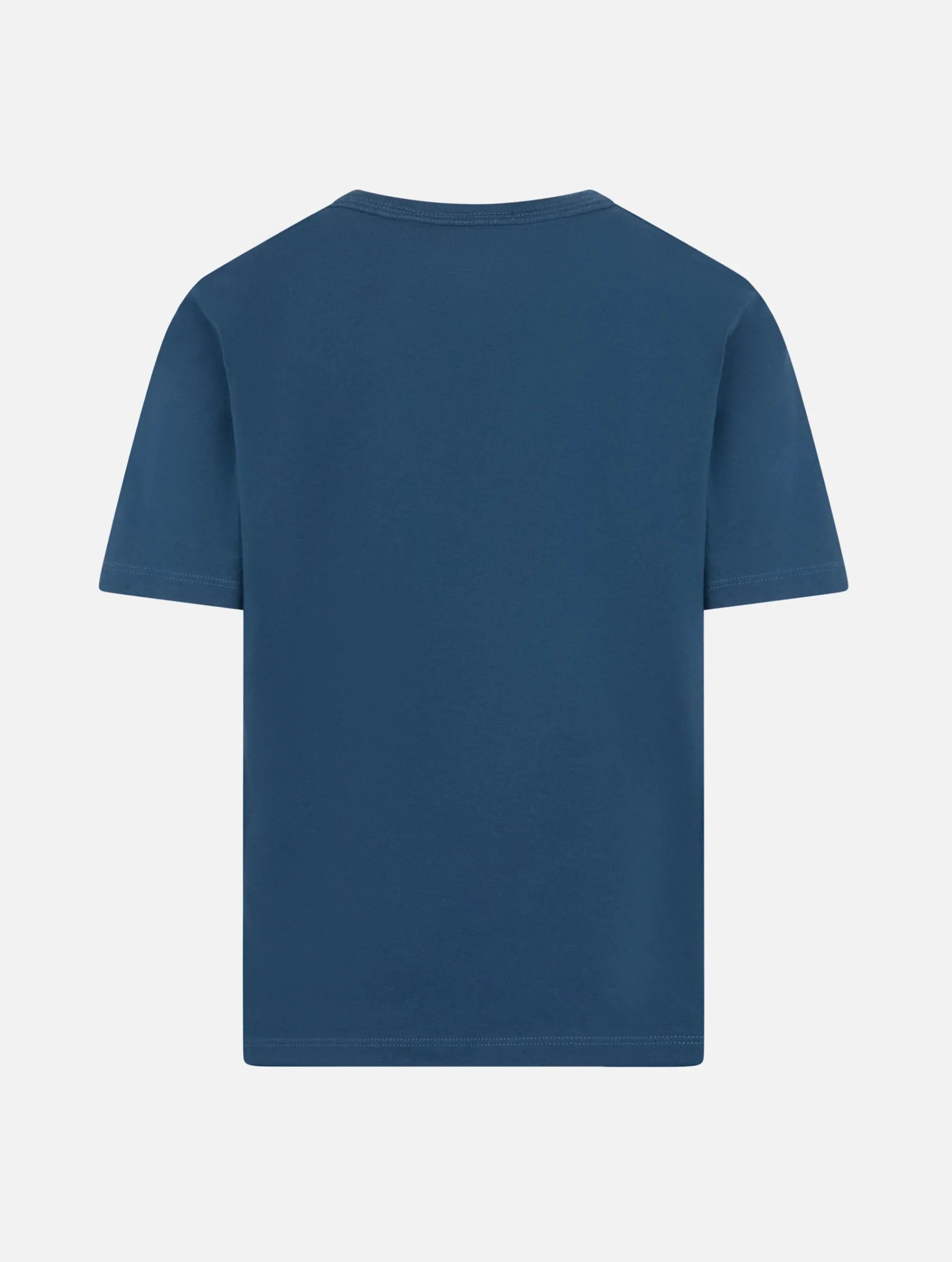Jungen-T-Shirt aus marineblauem Baumwolljersey „Dover“ mit St. Barth-Stickerei