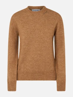 Kamelfarbener Pullover für Damen aus Stretchgarn Sorbonne