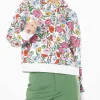 Kapuzenpullover aus Baumwolle mit Blumenprint