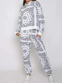 Kapuzenpullover aus Baumwolle mit Bandana-Print