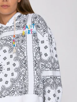 Kapuzenpullover aus Baumwolle mit Bandana-Print