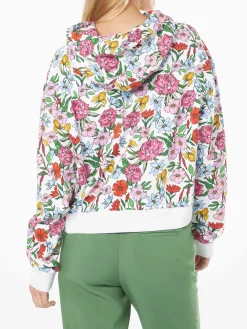 Kapuzenpullover aus Baumwolle mit Blumenprint
