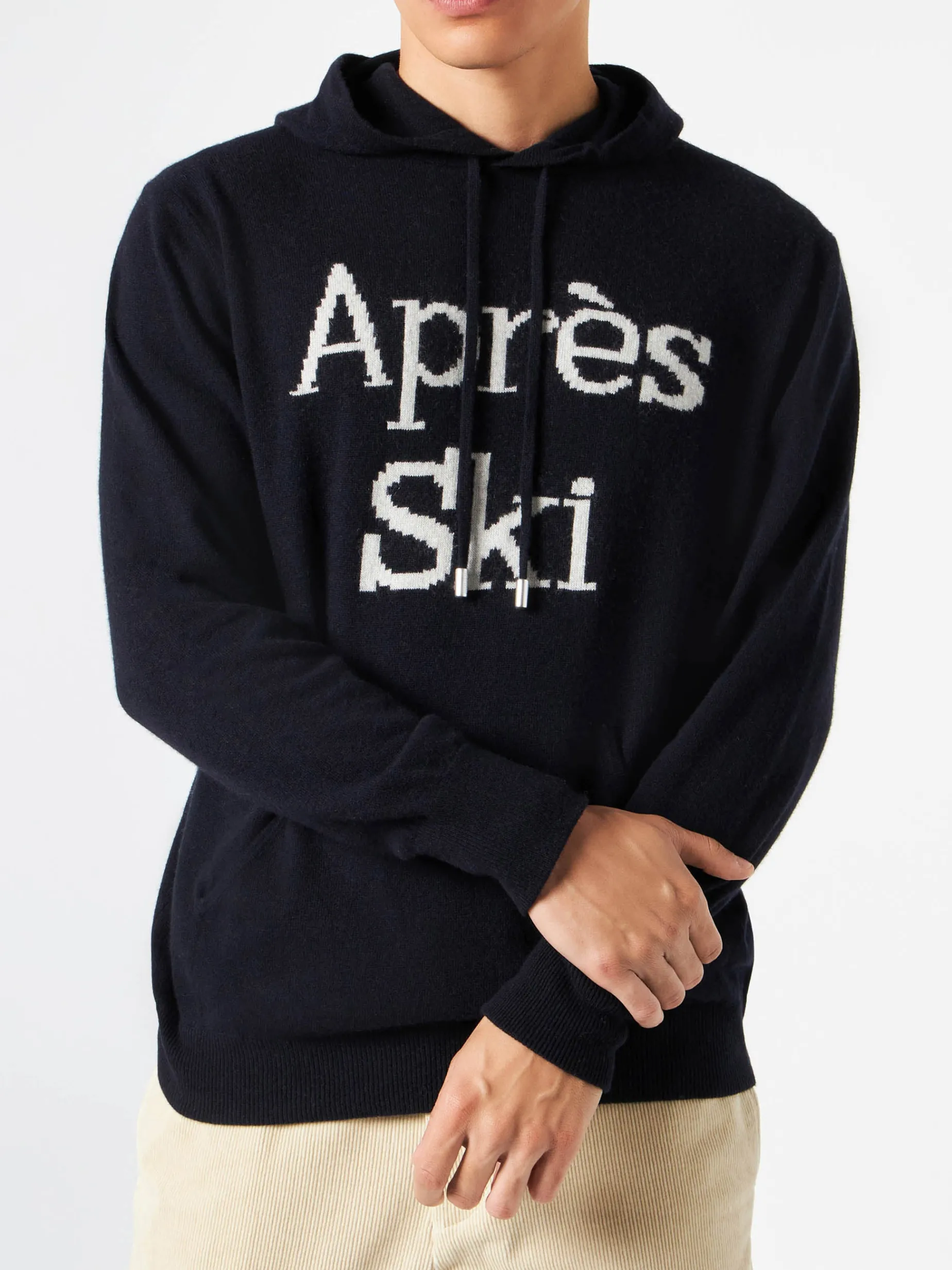 Kapuzenpullover für Herren mit Après-Ski-Stickerei