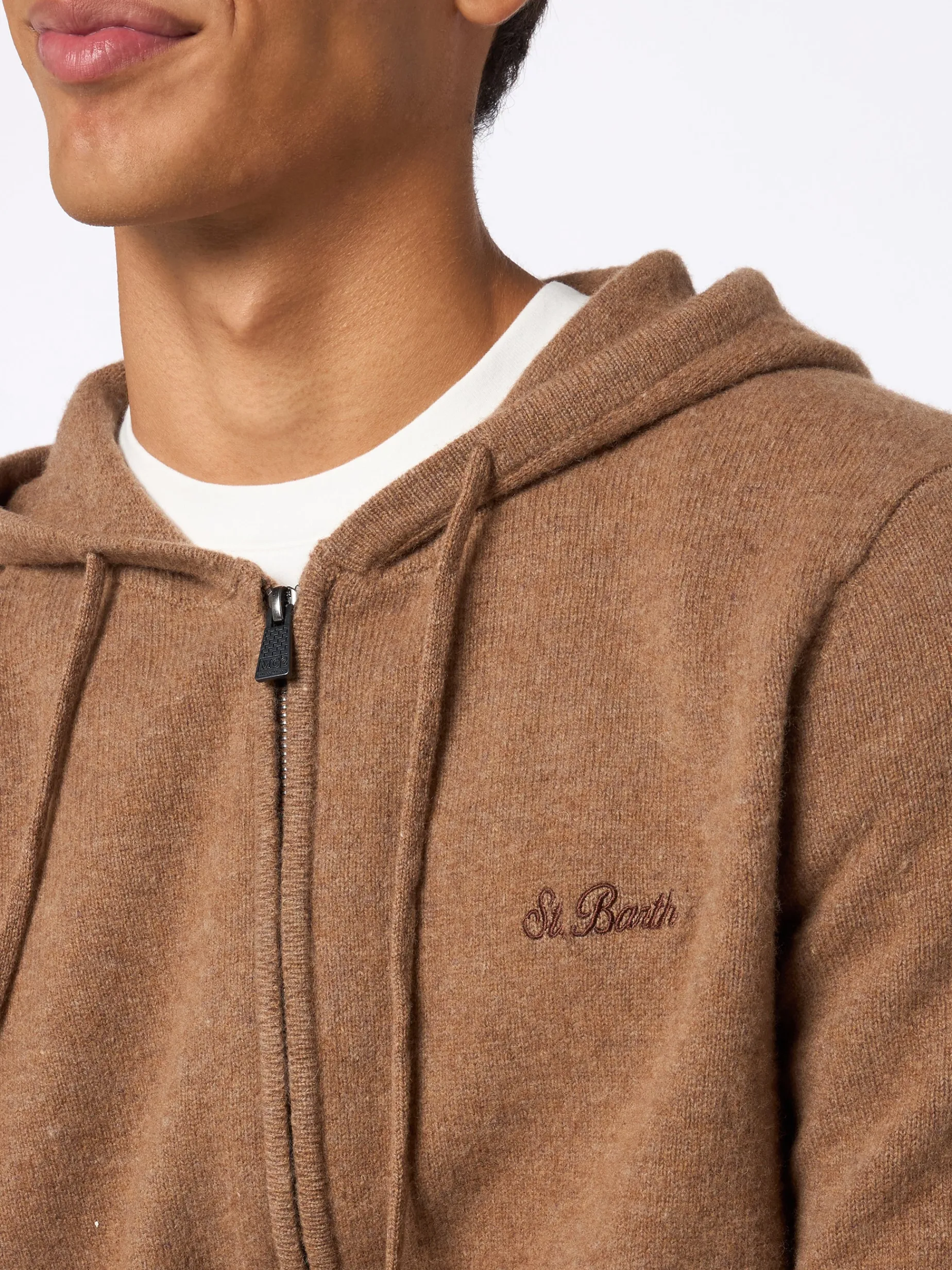 Kapuzenpullover Notting aus Lambswool in Kamel für Herren