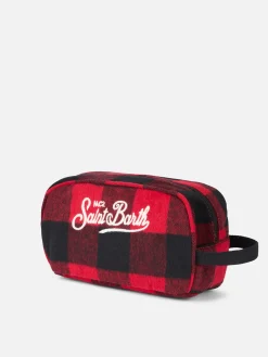 Kariertes Kosmetiketui aus Stoff