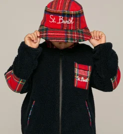 Kinder-Sherpa-Jacke mit Tasche und St. Barth-Stickerei