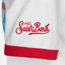 Kinder-T-Shirt aus weißer Baumwolle mit „Iron Man“-Aufdruck auf der Vorderseite | MARVEL-SONDERAUSGABE
