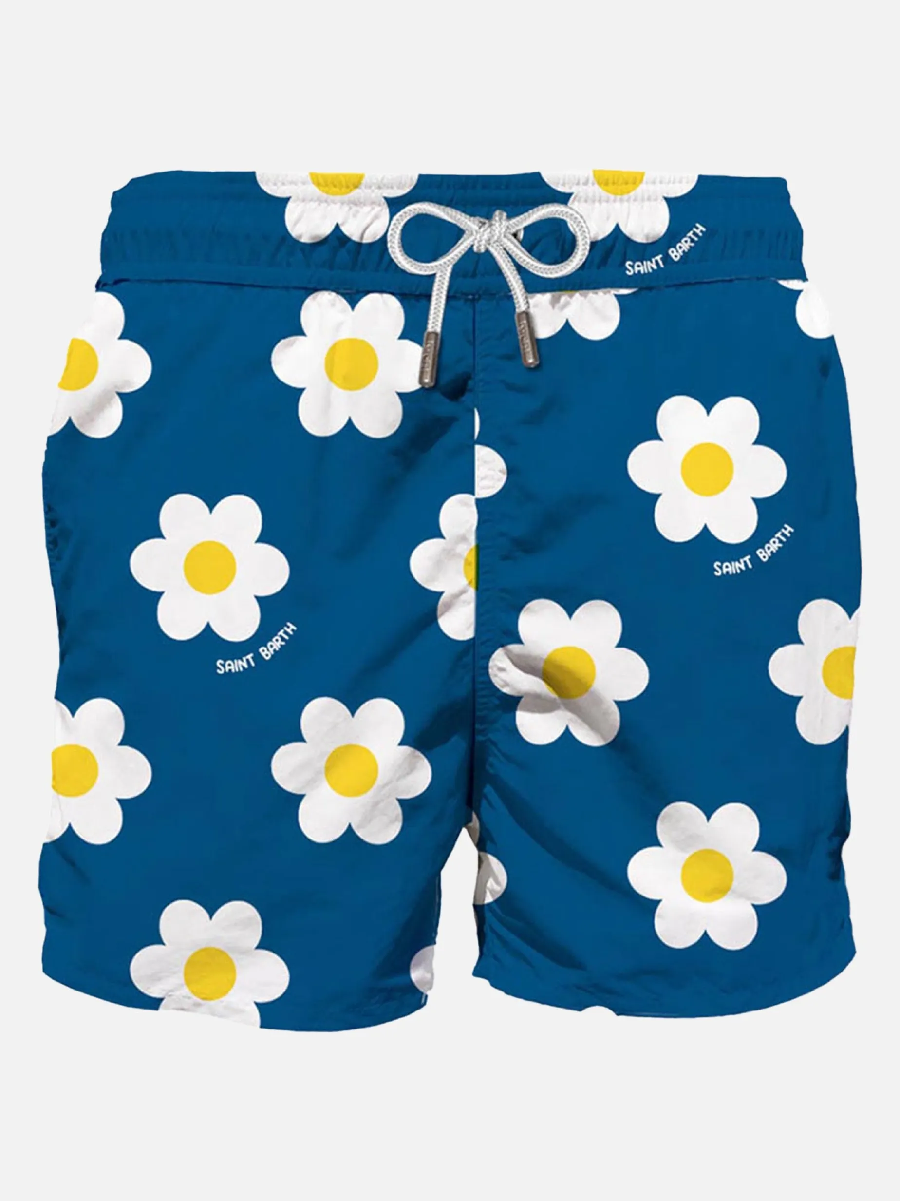 Klassische Herren-Badeshorts mit Gänseblümchen-Print