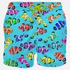 Klassische Herren-Badeshorts mit mehrfarbigem Clownfisch-Print