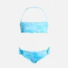 Klassischer Bandeau-Bikini für Mädchen Emy mit Toile de Jouy-Print