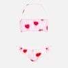 Klassischer Bandeau-Bikini für Mädchen Emy mit herzförmigem Wassermelonen-Print