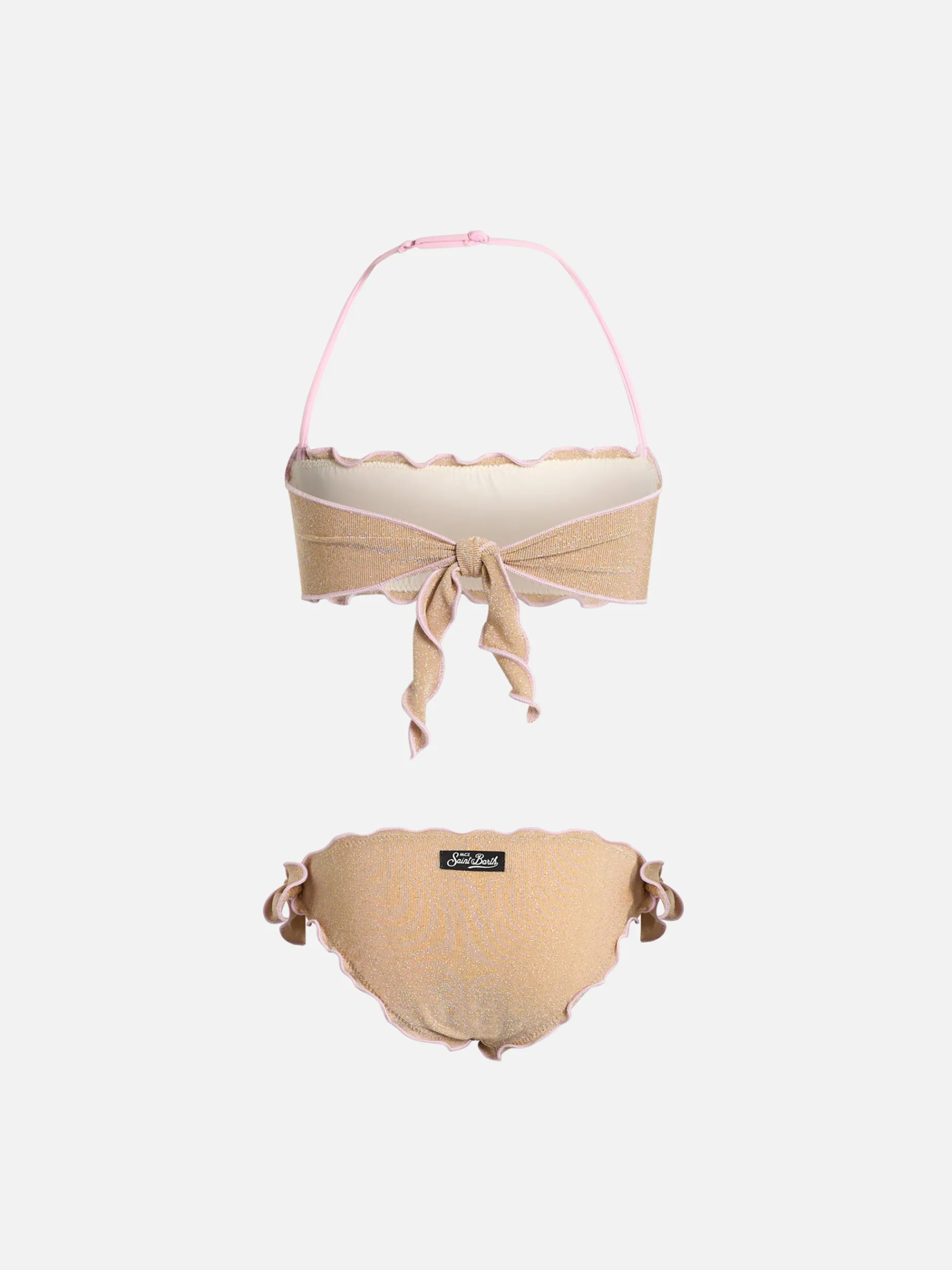 Klassischer Bandeau-Bikini Emy aus Lurex für Mädchen