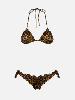 Klassischer Damen-Triangel-Bikini mit Animalier-Motiv Sarius