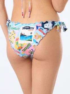 Klassischer Damen-Triangel-Bikini mit Postkartendruck Sarius